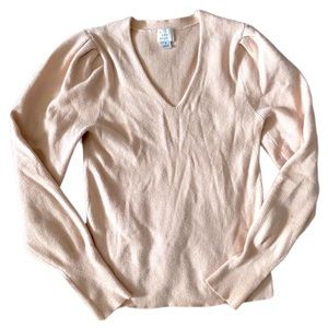 A New Day SUPER SOFT & COMFY Cream Colored Stretchy Ribbed V-Neck Top
